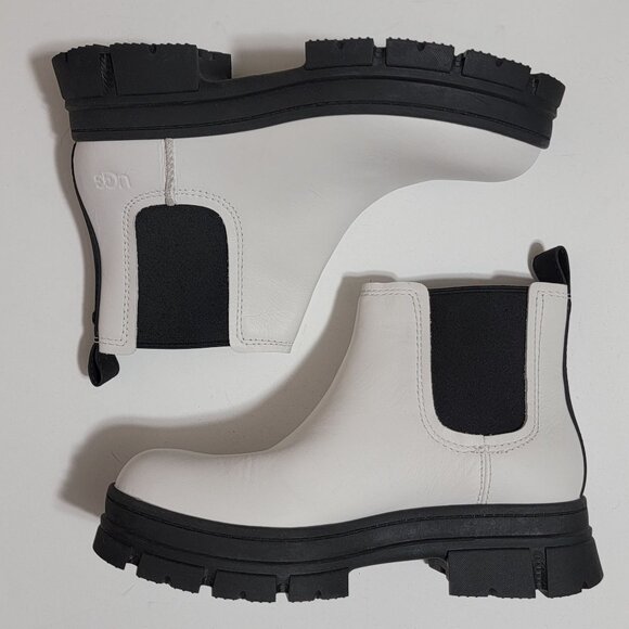 NEW UGG Ashton Chelsea Boots Womens 9 White Chunky Chic Boho Y2K Hipster - Picture 3 of 10